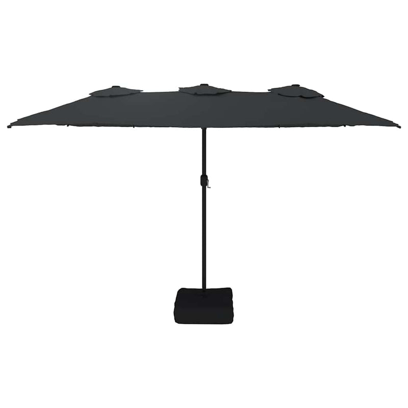 Umbrelă de soare cu două capete, negru, 449x265 cm