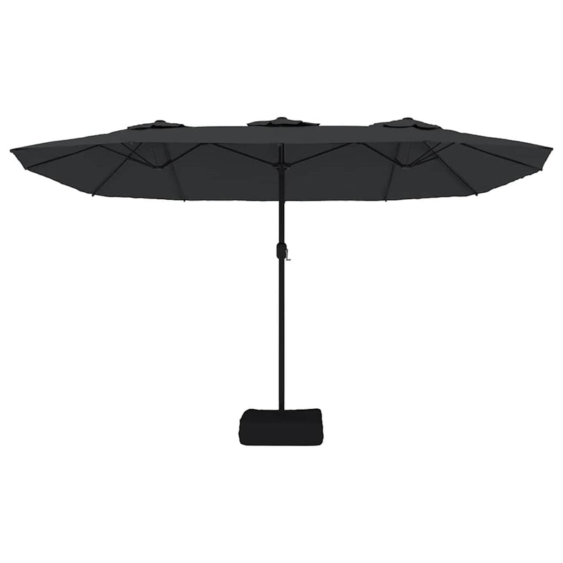 Umbrelă de soare cu două capete, negru, 449x265 cm