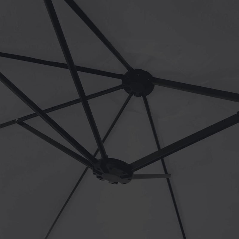 Umbrelă de soare cu două capete, negru, 449x265 cm
