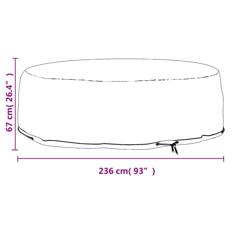 Husă mobilier tip insulă, 10 ocheți, rotund, Ø236x67 cm