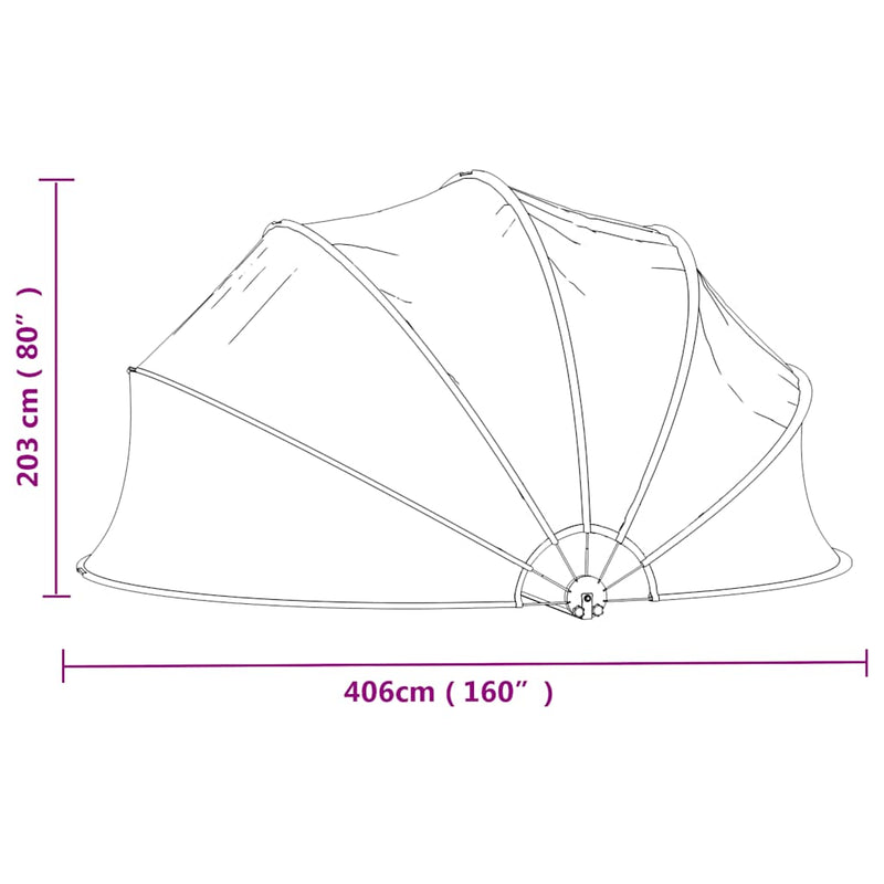 Cupolă pentru piscină, rotund, 406x203 cm, PVC