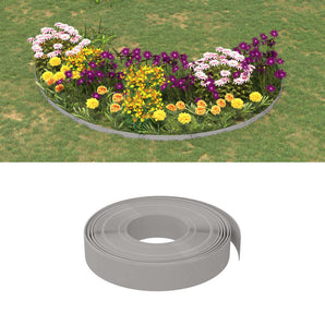 Borduri de grădină, 5 buc, gri, 10 m 10 cm, polietilenă