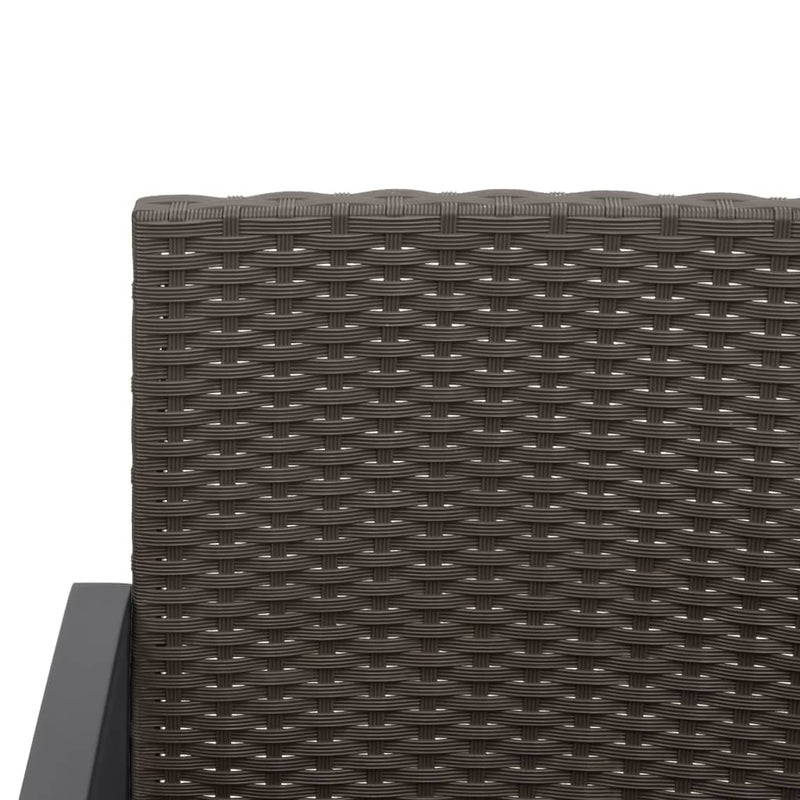 Set mobilier de grădină cu perne, 3 piese, maro, PP ratan