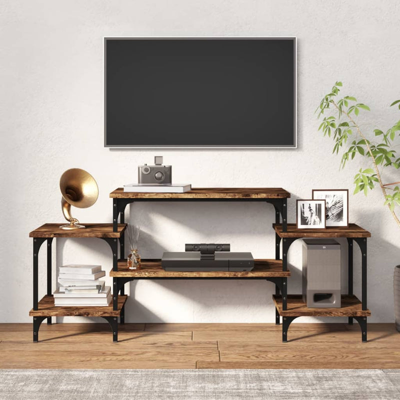 Comodă TV, stejar afumat, 117x35x52 cm, lemn prelucrat