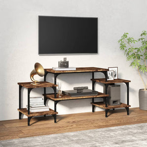 Comodă TV, stejar afumat, 117x35x52 cm, lemn prelucrat