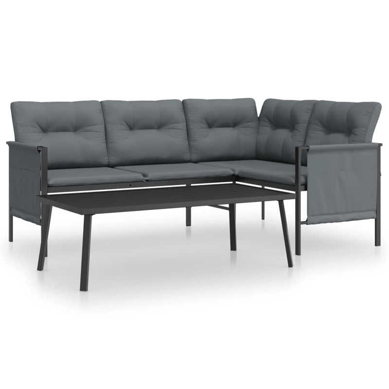 Set mobilier de grădină, antracit, 2 piese, oțel