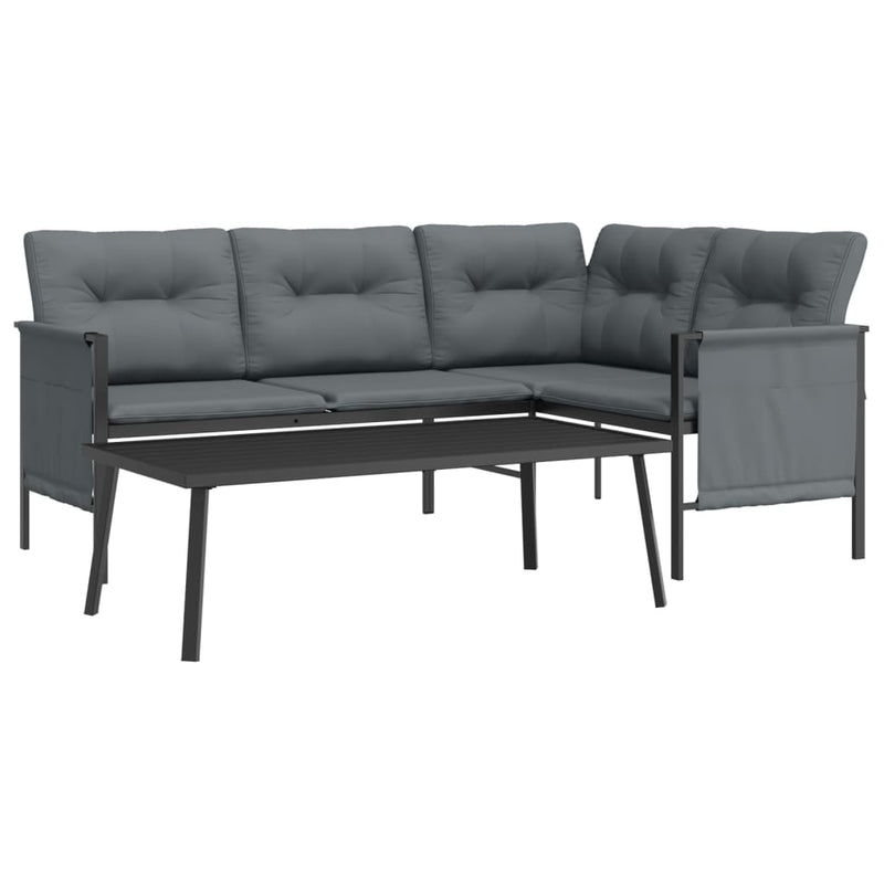 Set mobilier de grădină, antracit, 2 piese, oțel