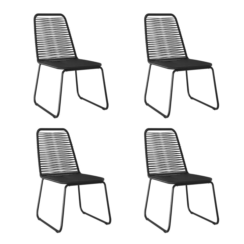 Set de servit masa pentru grădină, 5 piese, negru