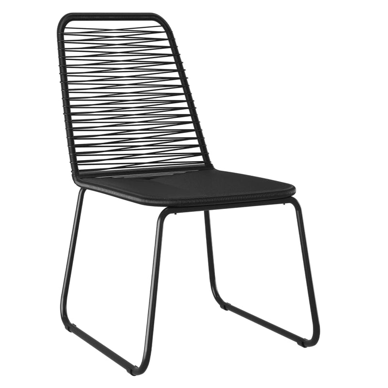 Set de servit masa pentru grădină, 5 piese, negru