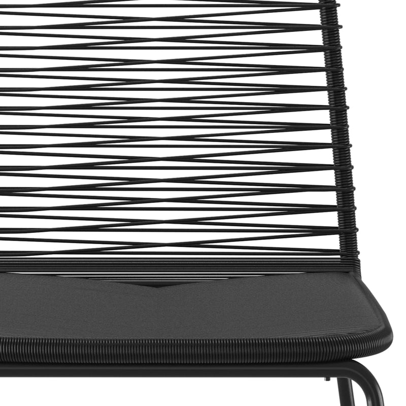 Set de servit masa pentru grădină, 5 piese, negru