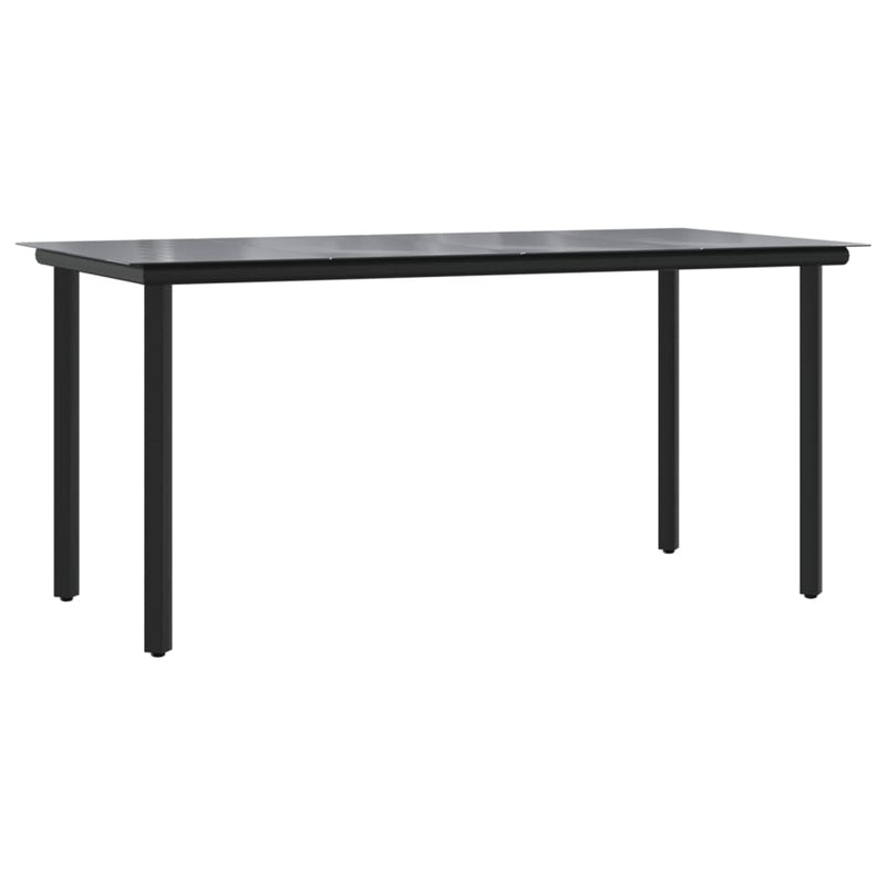 Set de servit masa pentru grădină, 5 piese, negru