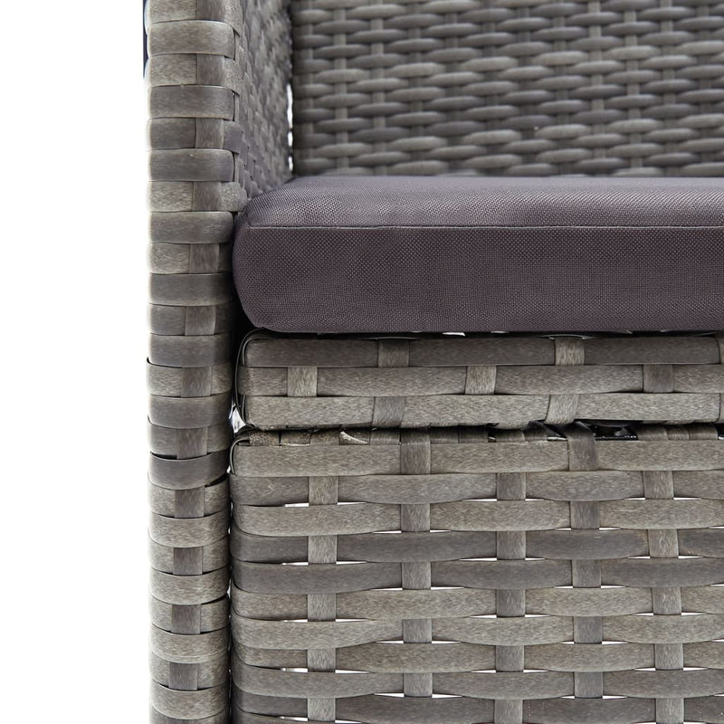 Set de servit masa pentru grădină, 7 piese, gri și negru