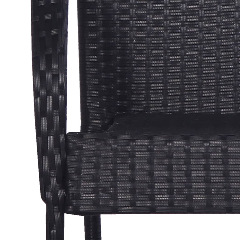 Set mobilier de grădină, 7 piese, negru, poliratan