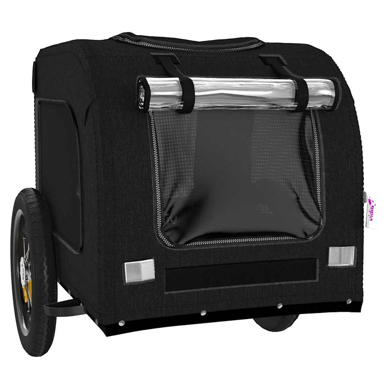 Remorcă bicicletă animale companie, negru, textil oxford/fier