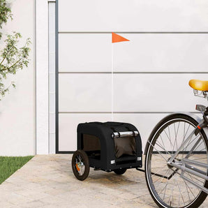 Remorcă bicicletă animale companie, negru, textil oxford/fier