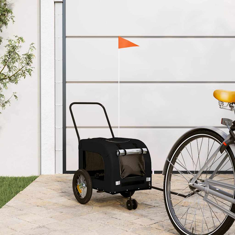 Remorcă de bicicletă pentru animale de companie Negru