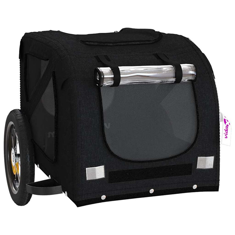 Remorcă bicicletă animale companie, negru, textil oxford/fier