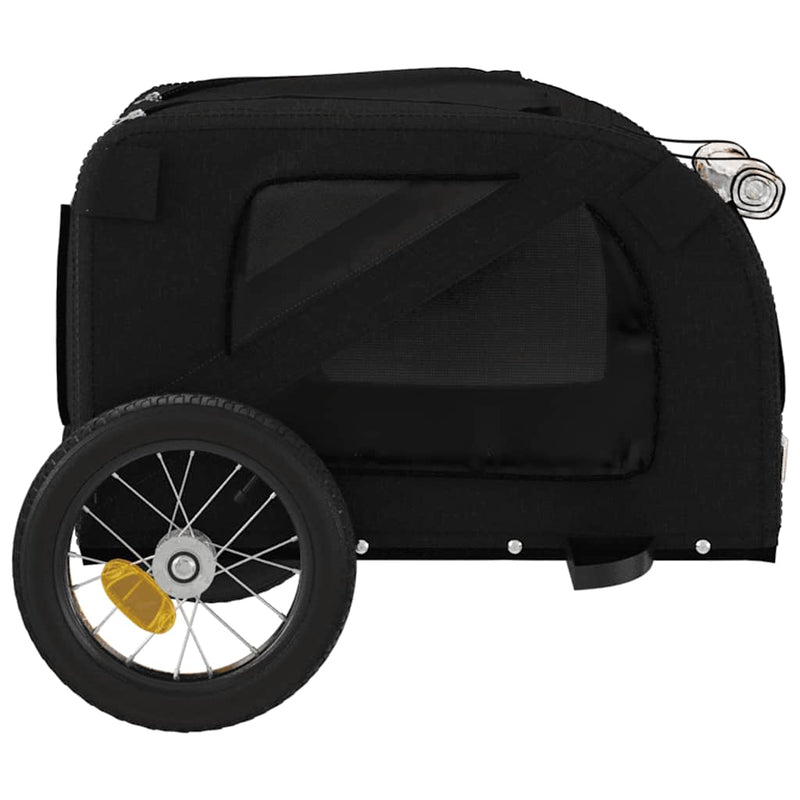 Remorcă bicicletă animale companie, negru, textil oxford/fier