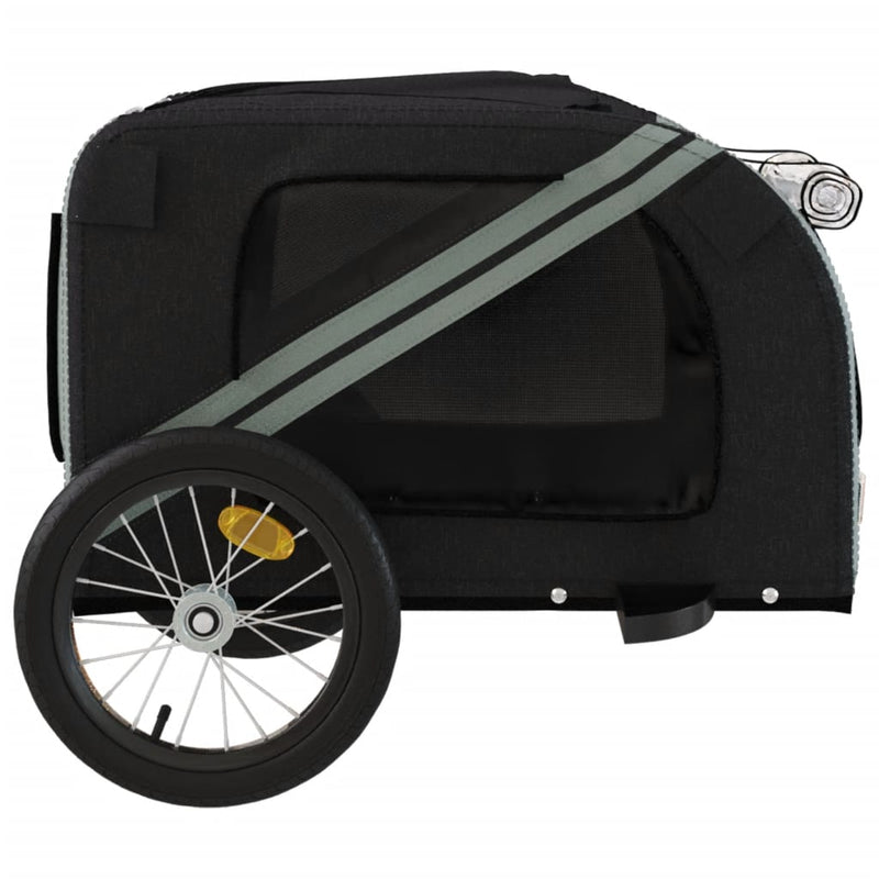 Remorcă bicicletă animale companie gri/negru textil oxford/fier