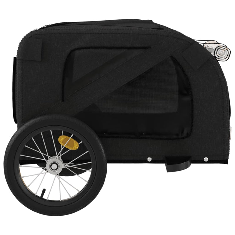Remorcă bicicletă animale companie, negru, textil oxford/fier