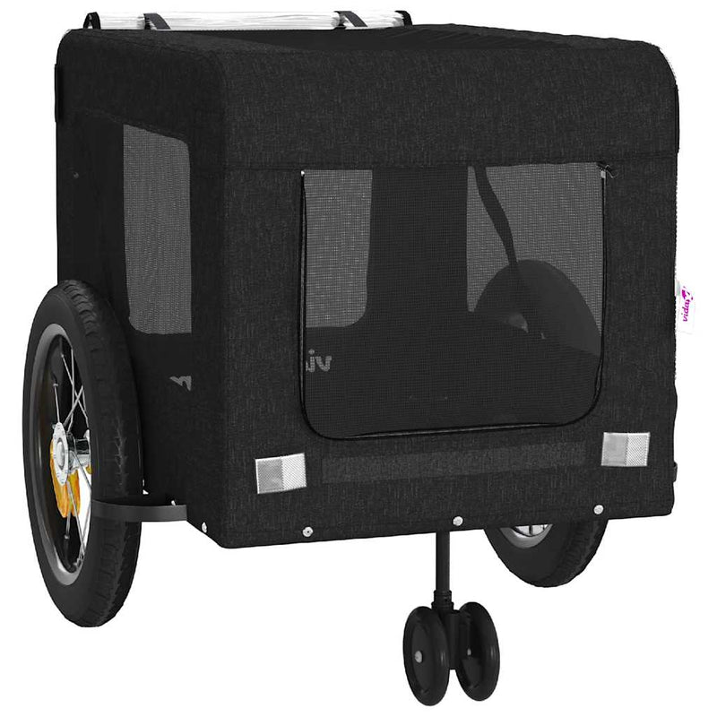 Remorcă bicicletă animale companie, negru, textil oxford/fier