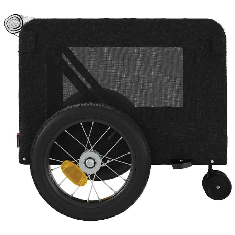 Remorcă bicicletă animale companie, negru, textil oxford/fier