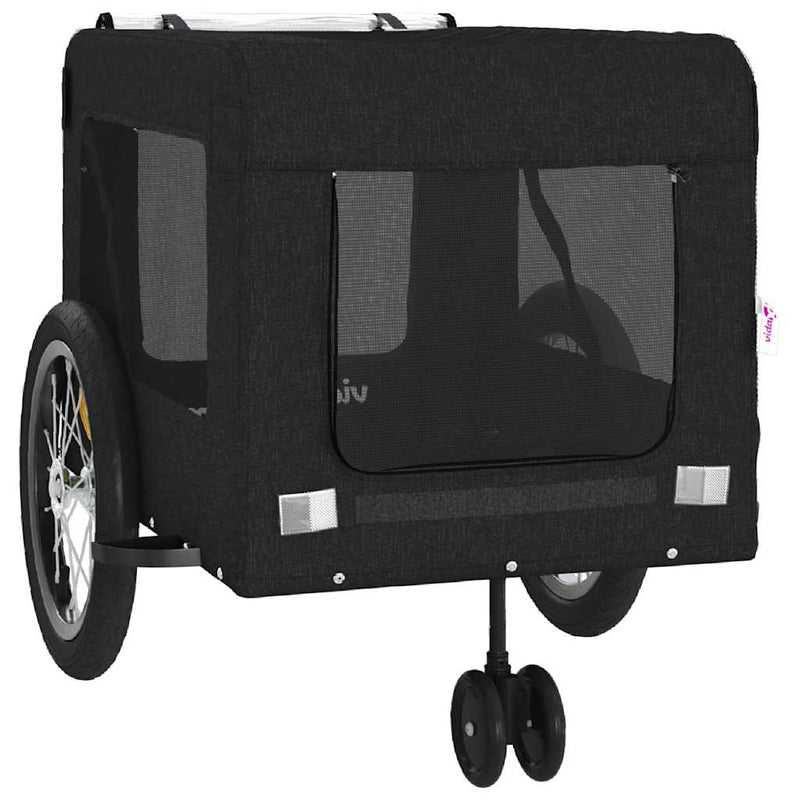 Remorcă bicicletă animale companie, negru, textil oxford/fier