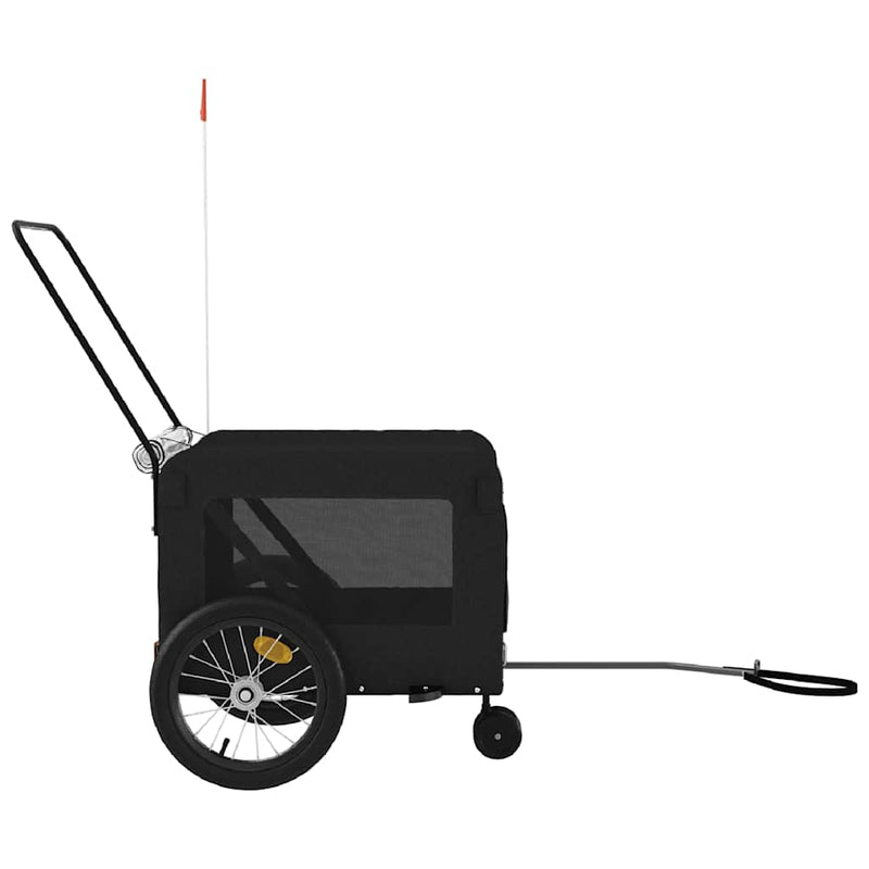 Remorcă bicicletă animale companie, negru, textil oxford/fier