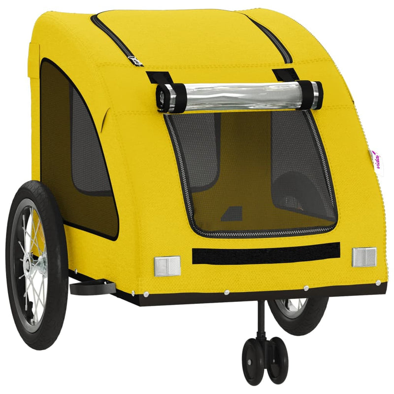 Remorcă de bicicletă animale companie galben textil oxford/fier
