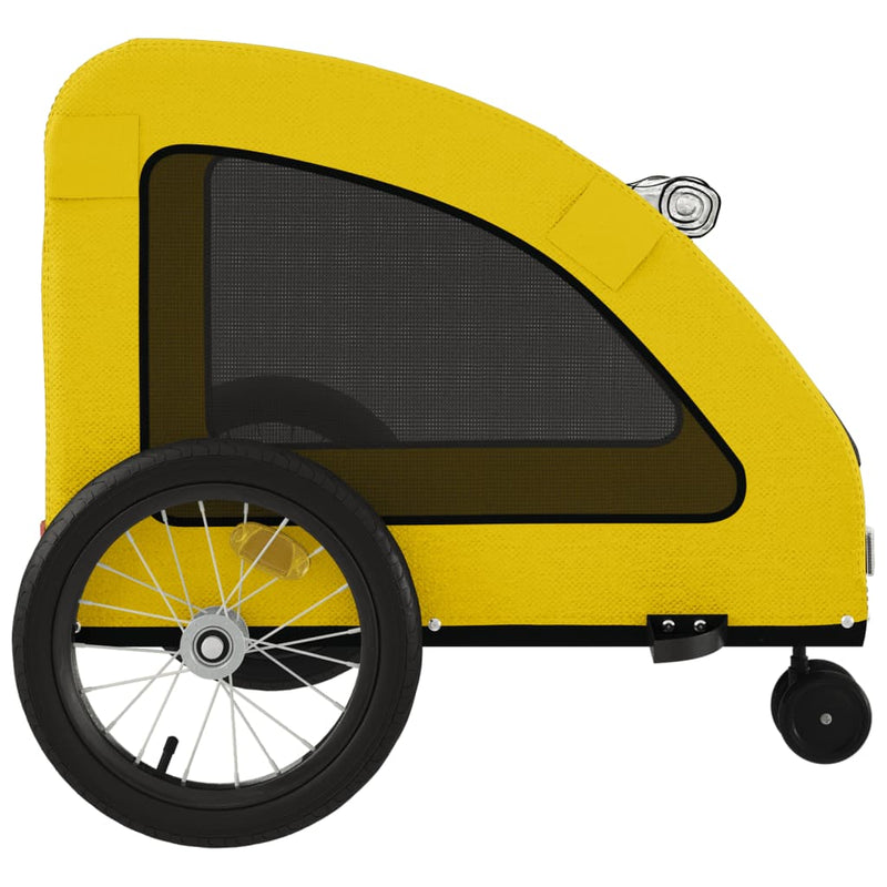 Remorcă de bicicletă animale companie galben textil oxford/fier