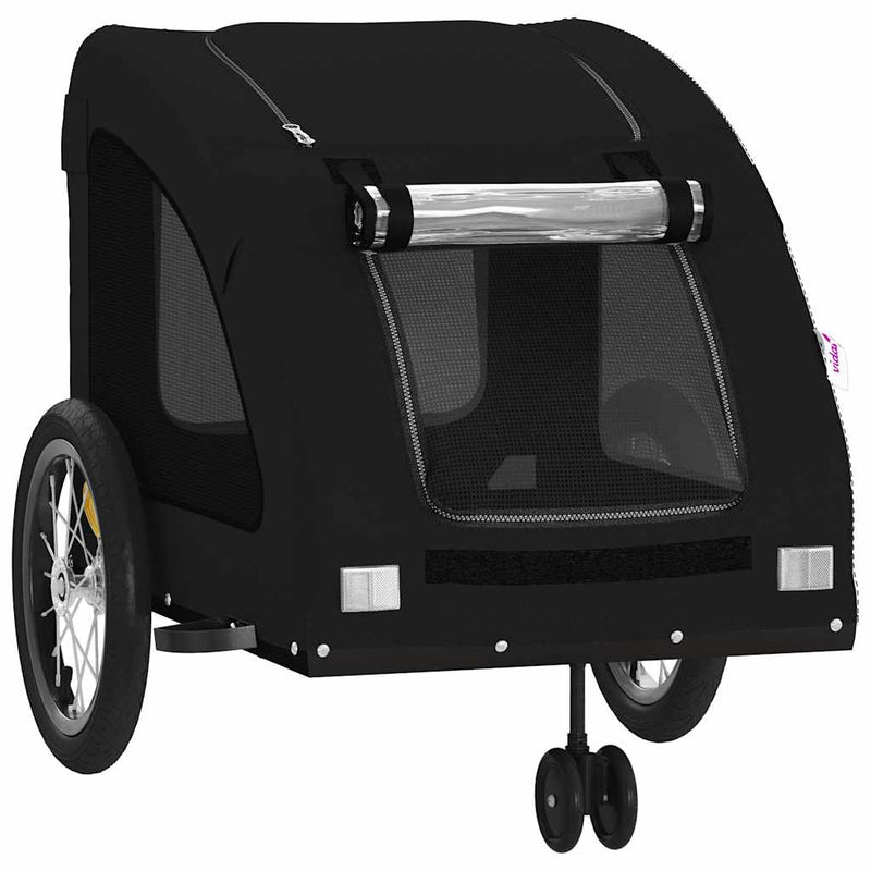 Remorcă bicicletă animale companie, negru, textil oxford/fier