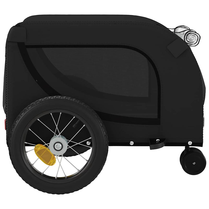 Remorcă bicicletă animale companie, negru, textil oxford/fier
