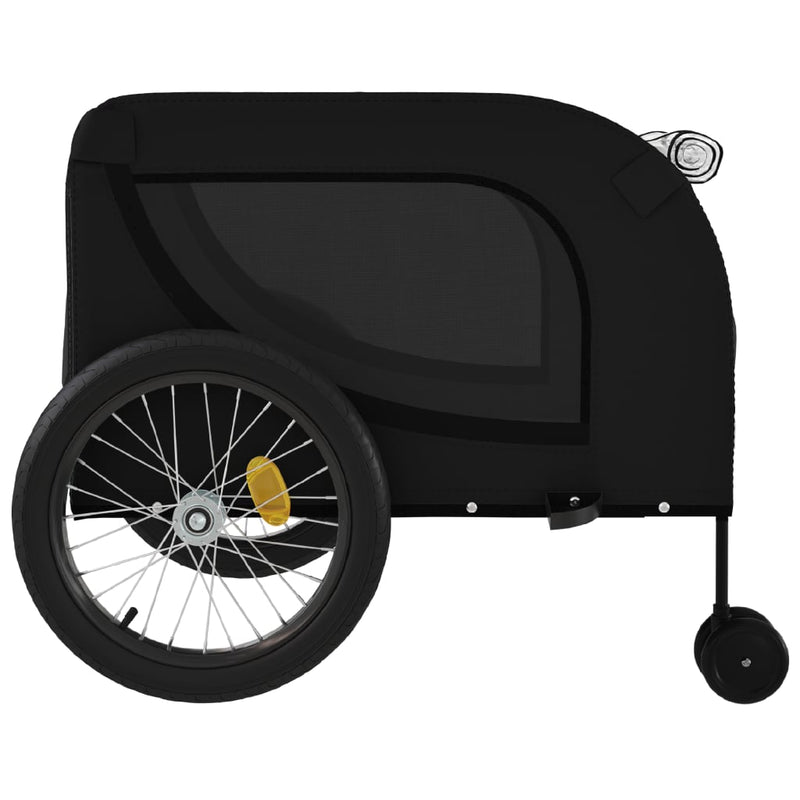 Remorcă bicicletă animale companie, negru, textil oxford/fier