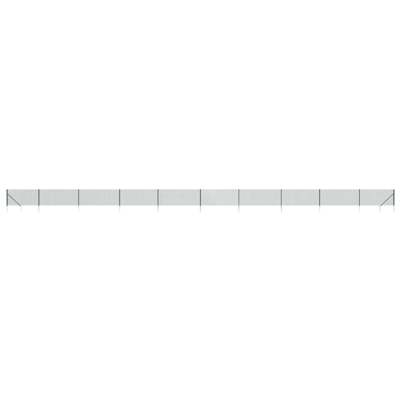 Gard plasă de sârmă cu țăruși de fixare, verde, 1x25 m