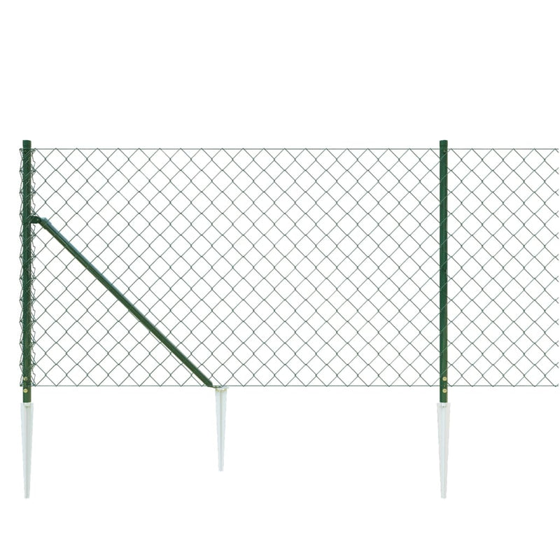 Gard plasă de sârmă cu țăruși de fixare, verde, 1x25 m