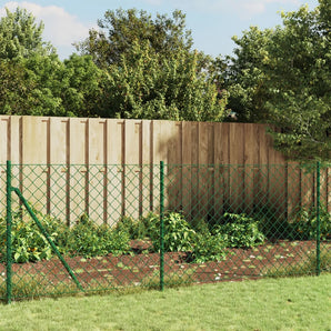 Gard plasă de sârmă cu țăruși de fixare, verde, 1x25 m