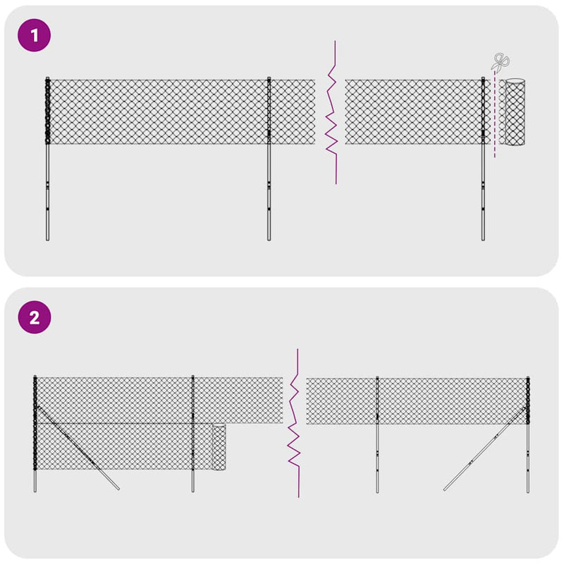 Gard plasă de sârmă cu țăruși de fixare, verde, 2,2x25 m