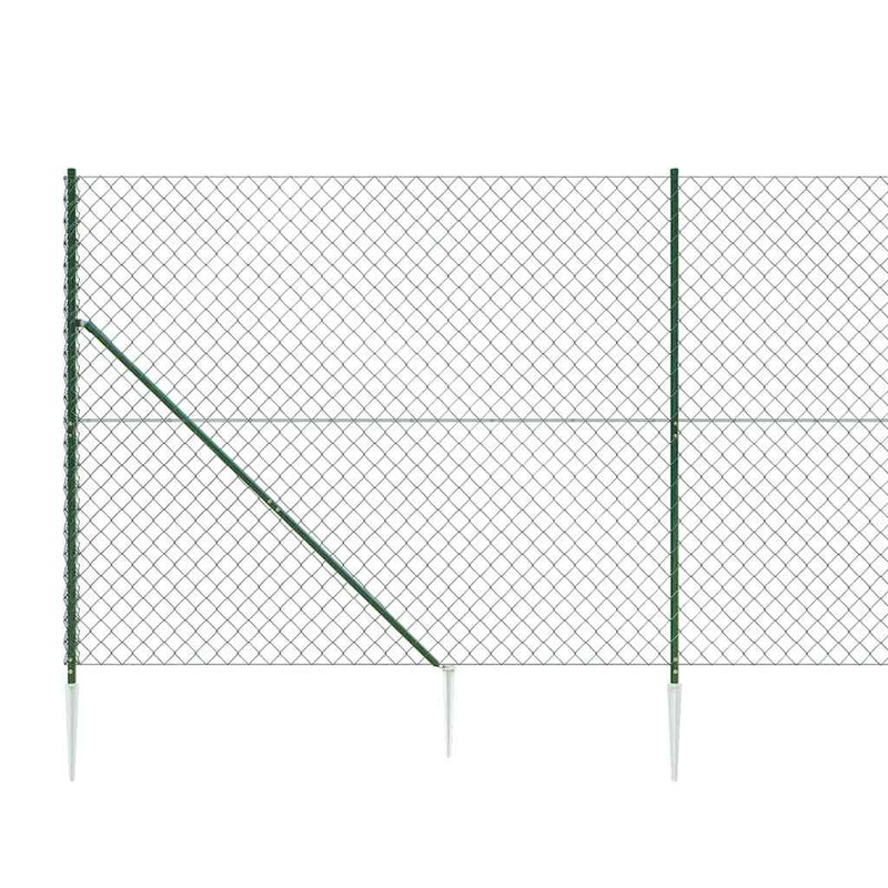 Gard plasă de sârmă cu țăruși de fixare, verde, 2,2x25 m