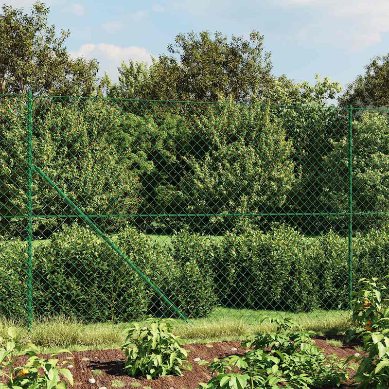 Gard plasă de sârmă cu țăruși de fixare, verde, 2,2x25 m