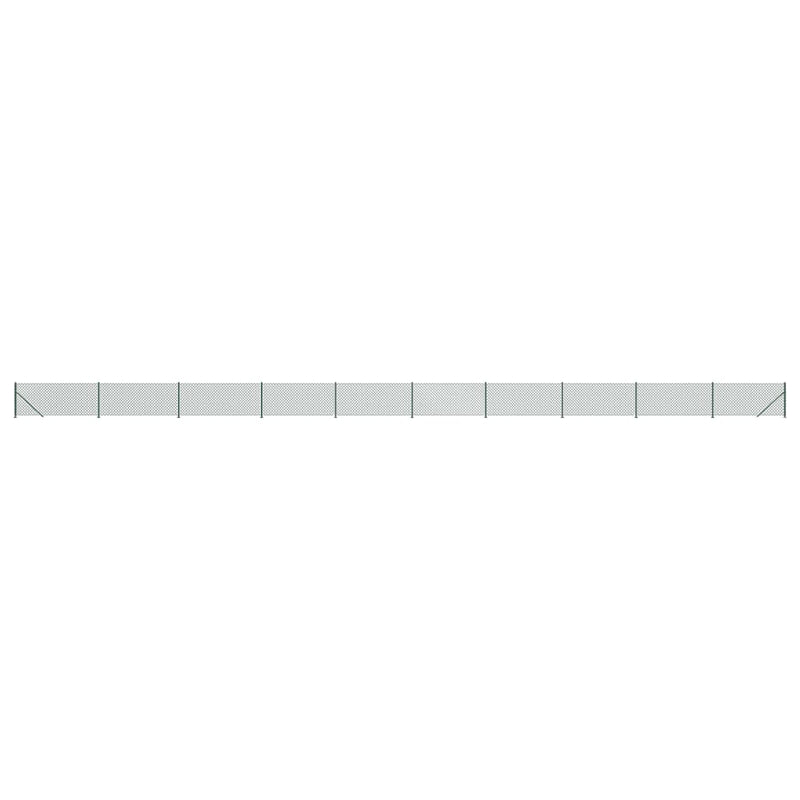 Gard plasă de sârmă cu bordură, verde, 0,8x25 m