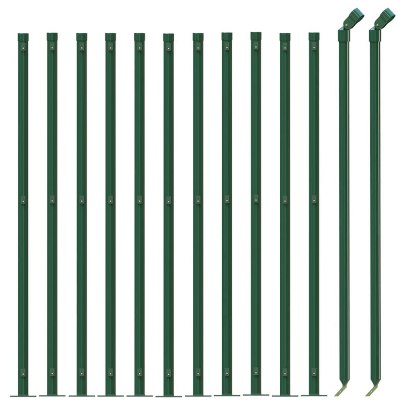 Gard plasă de sârmă cu bordură, verde, 0,8x25 m