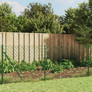 Gard plasă de sârmă cu bordură, verde, 0,8x25 m