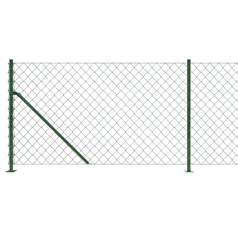 Gard plasă de sârmă cu bordură, verde, 1,1x25 m