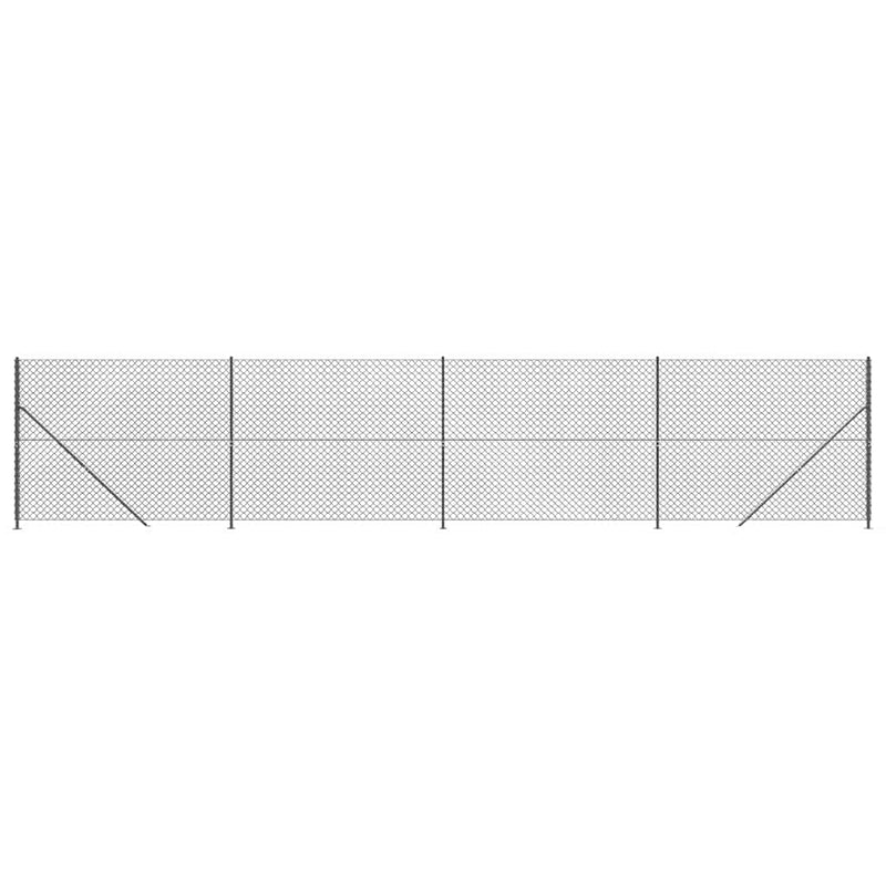 Gard plasă de sârmă cu bordură, antracit, 1,6x10 m