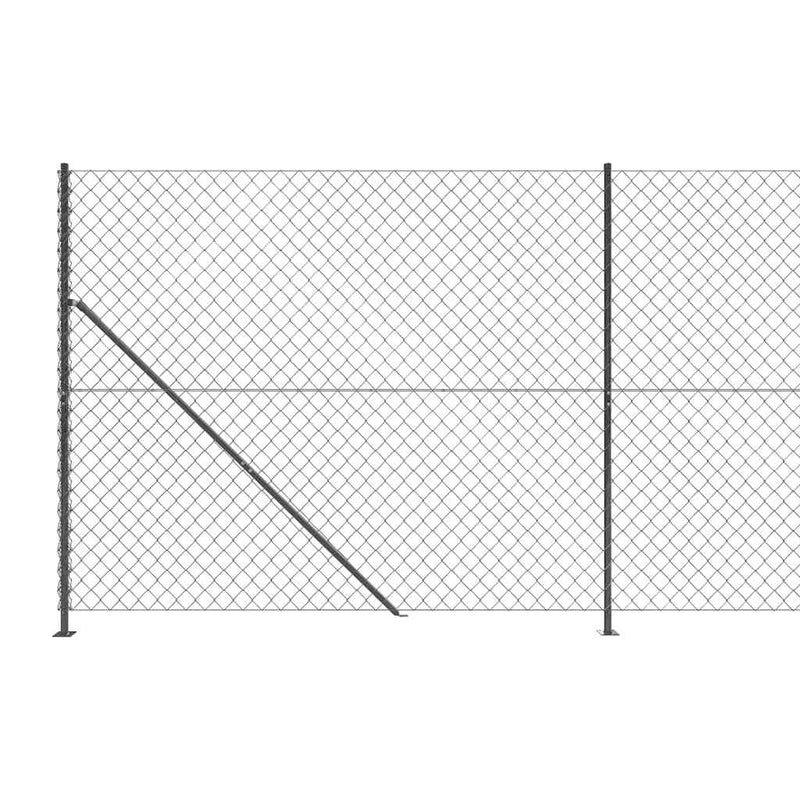 Gard plasă de sârmă cu bordură, antracit, 1,6x10 m