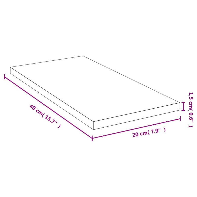 Raft de perete, 40x20x1,5 cm, bambus