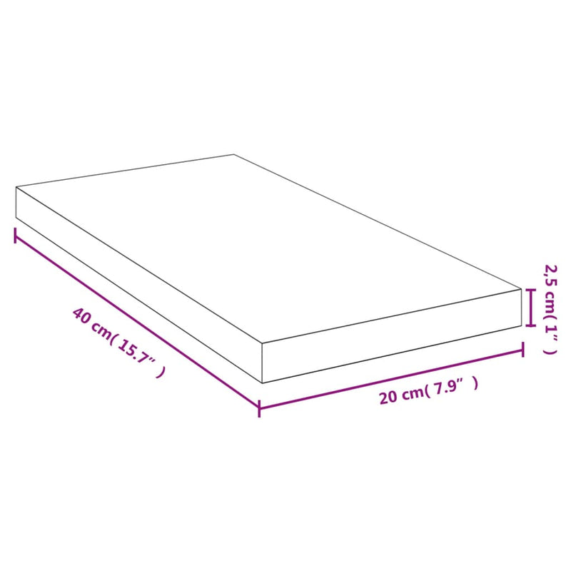 Raft de perete, 40x20x2,5 cm, bambus