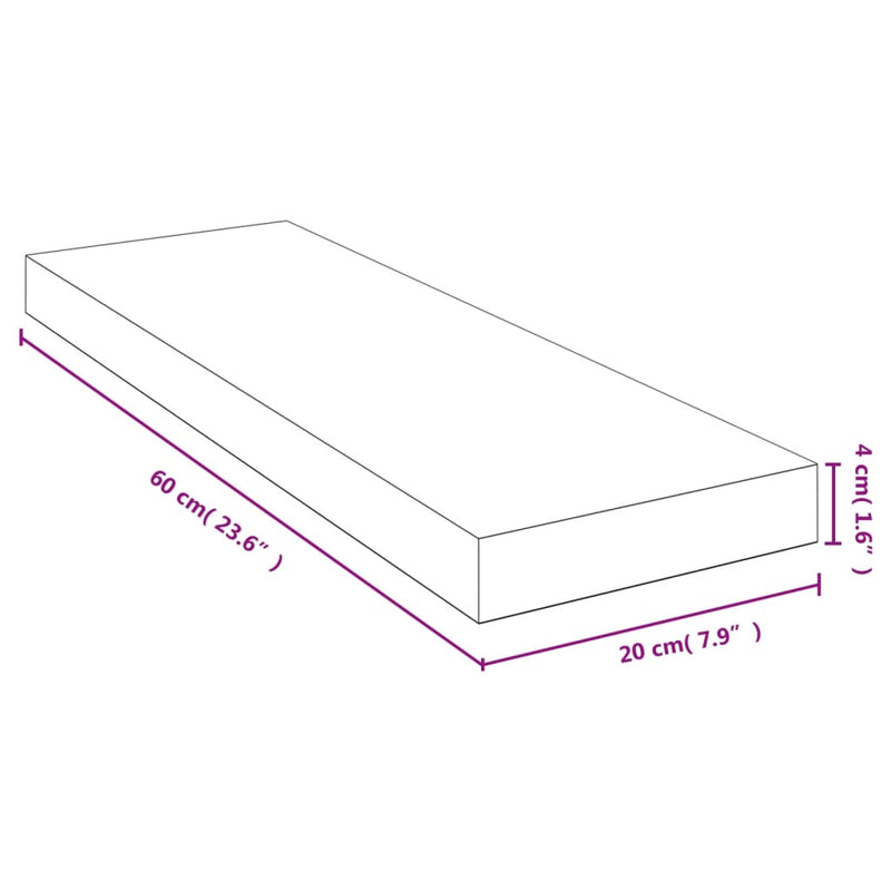 Raft de perete, 80x20x4 cm, bambus