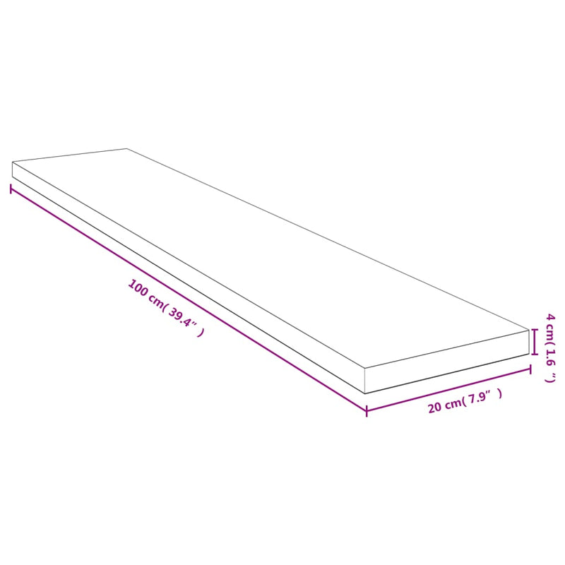 Raft de perete, 100x20x4 cm, bambus
