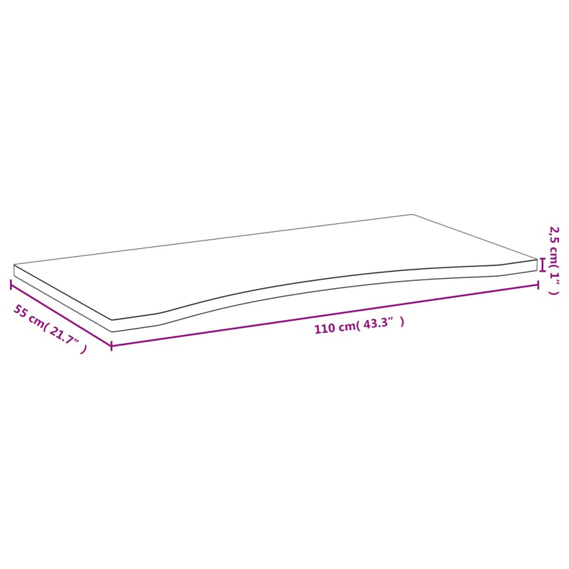 Blat de birou 110x55x2,5 cm bambus